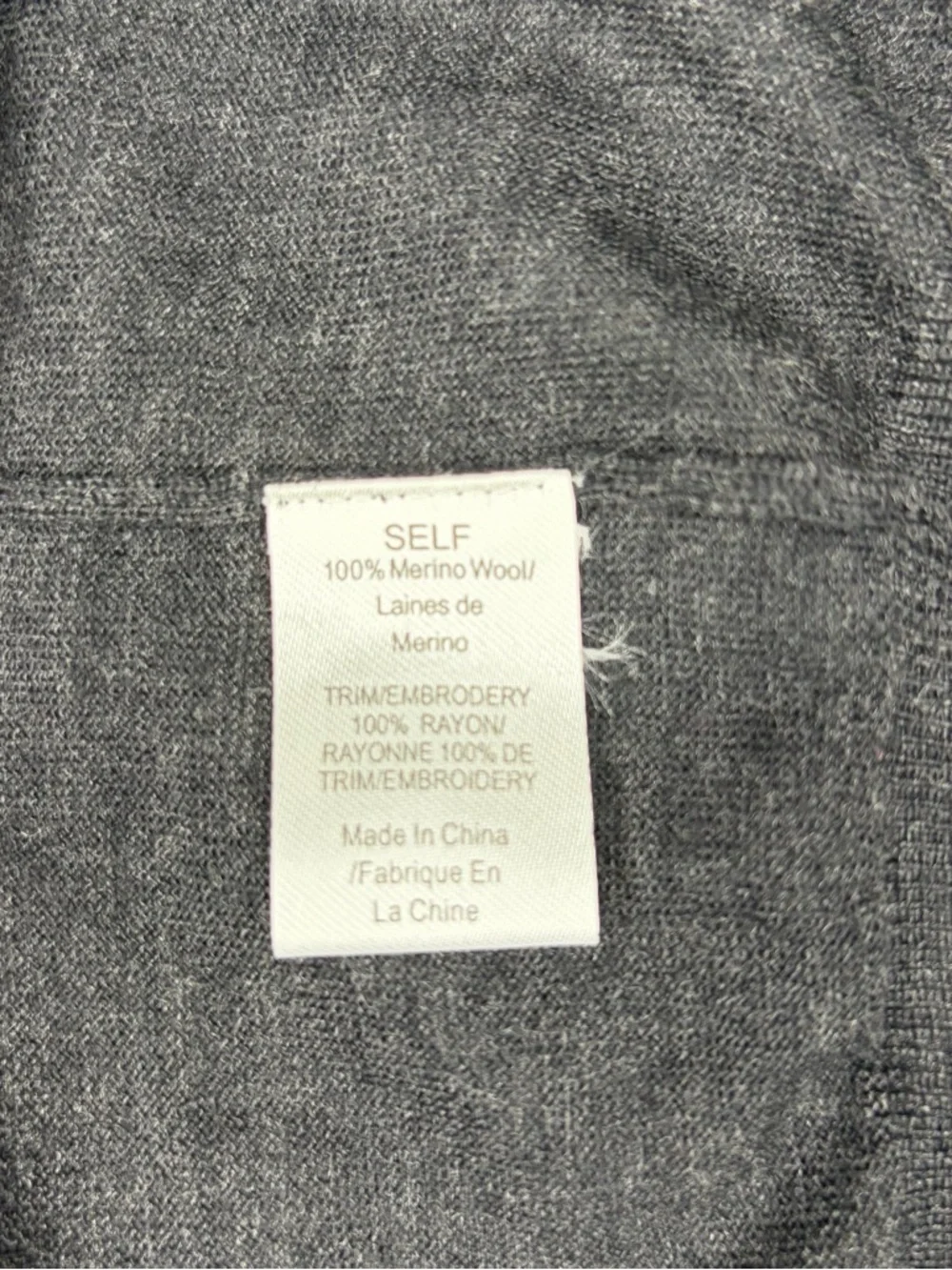 Vera Wang Black Long Sleeve Draped Fringe Top - Picture 6 of 7